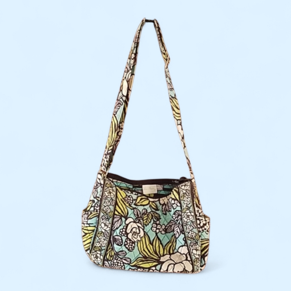Vera Bradley Blue Green Crossbody Hipster Bag  Islands Blooms Preowned